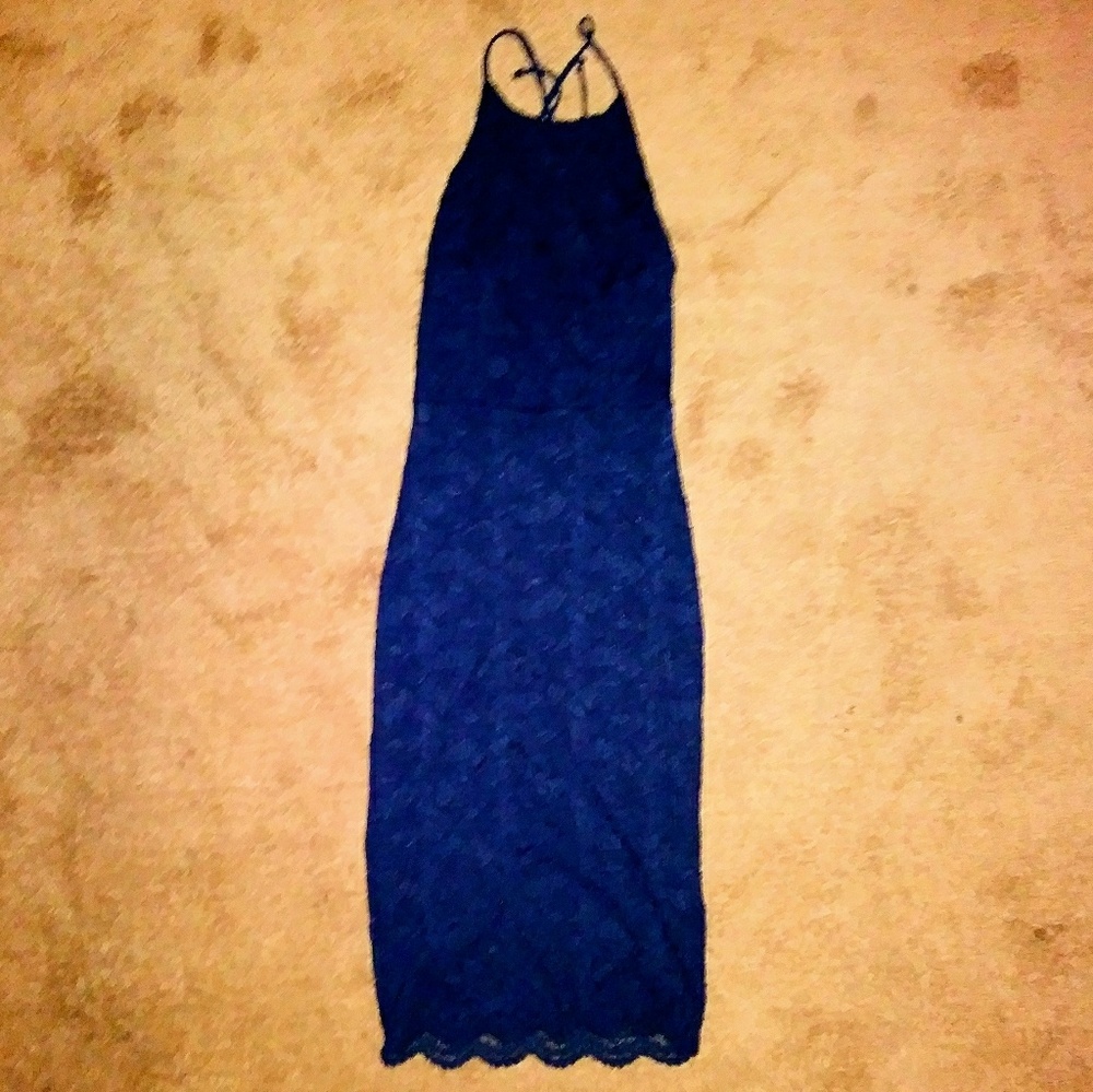 Strappy Lace Midi Dress